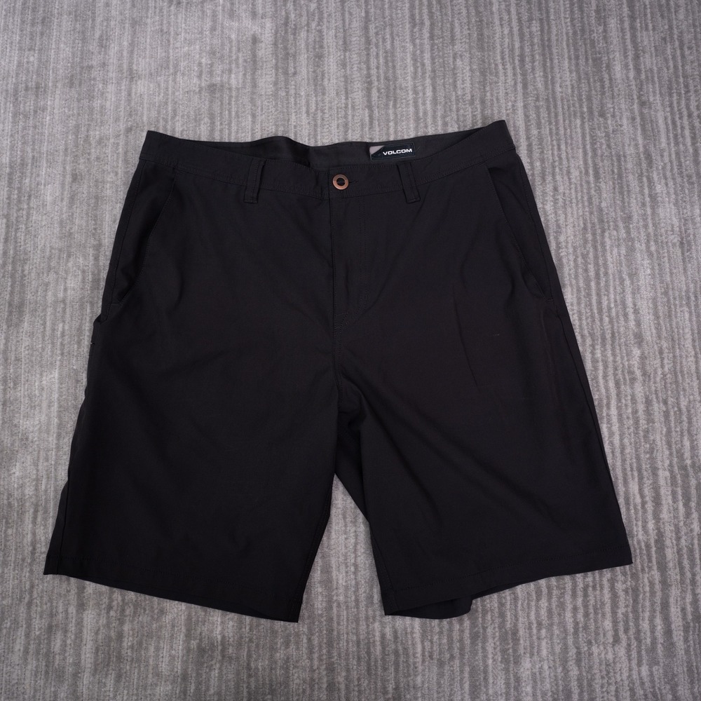 Volcom Hybrid Shorts Mens 38 Black Excellent Quick Dry Stretch Board Shorts